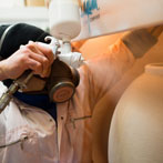 Albert Montserrat at work in his studio
